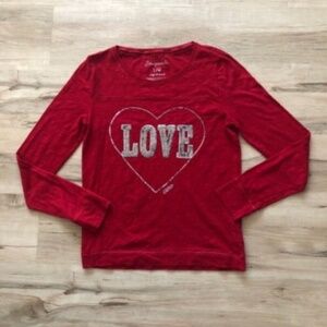 Aeropostale Red Love Heart Long Sleeve Shirt
